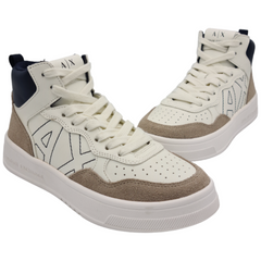 Armani Exchange sneakers alte con inserti in suede donna