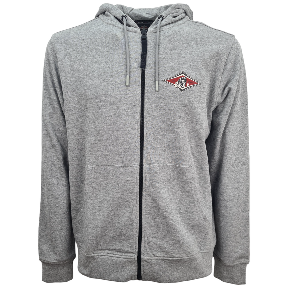 Bear felpa con cappuccio full zip logo sulla schiena uomo