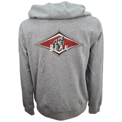 Bear felpa con cappuccio full zip logo sulla schiena uomo