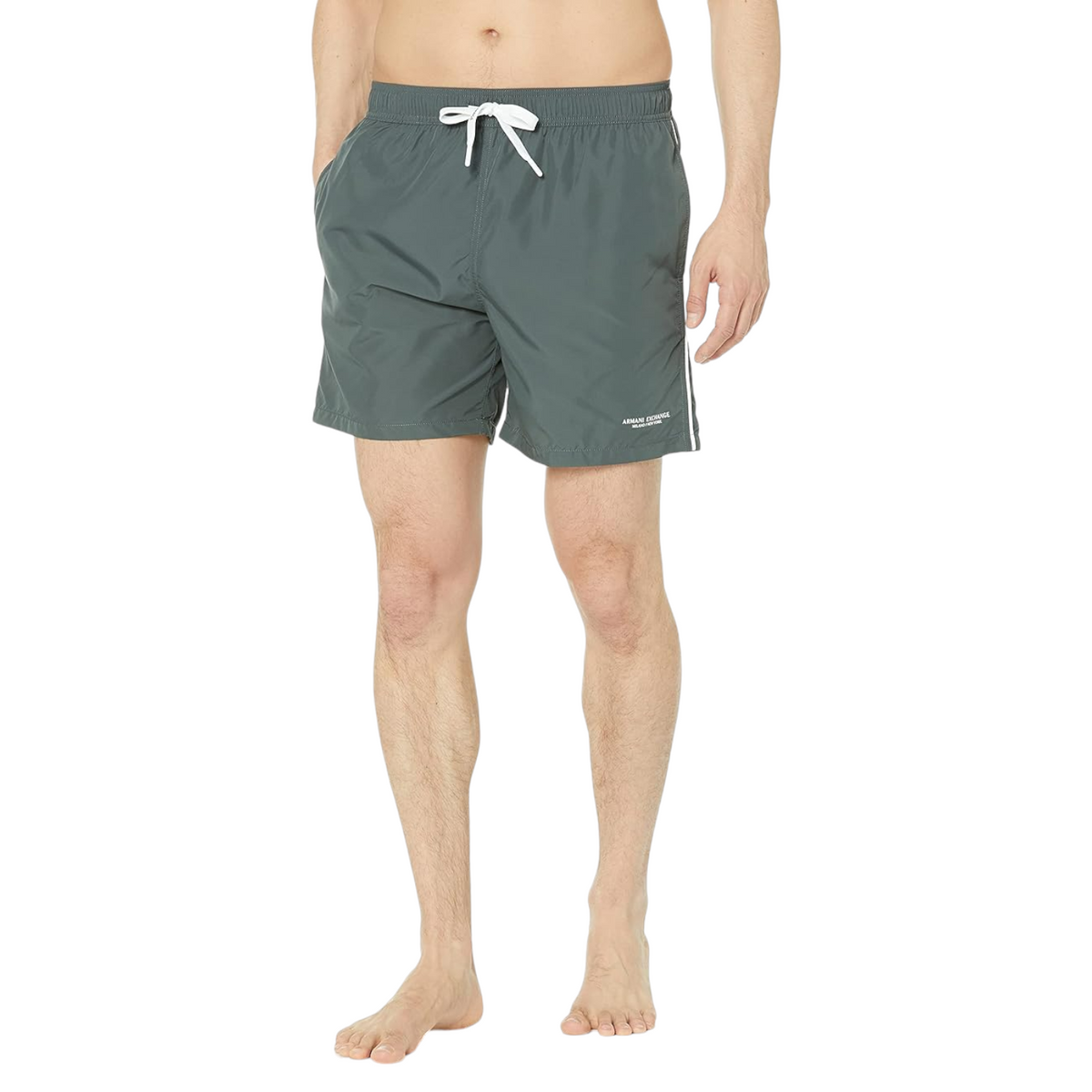 Armani Exchange Boxer da mare in tessuto con logo uomo