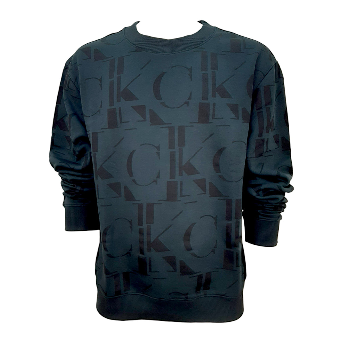 Calvin Klein felpa girocollo logo all-over uomo