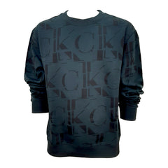 Calvin Klein felpa girocollo logo all-over uomo