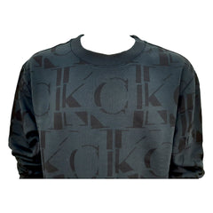 Calvin Klein felpa girocollo logo all-over uomo