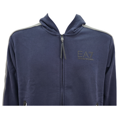 EA7 Emporio Armani felpa con cappuccio e zip Athletic Coluor Block in misto cotone