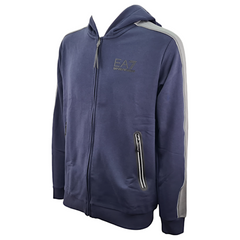 EA7 Emporio Armani felpa con cappuccio e zip Athletic Coluor Block in misto cotone