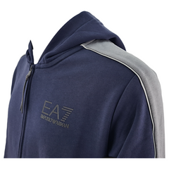 EA7 Emporio Armani felpa con cappuccio e zip Athletic Coluor Block in misto cotone