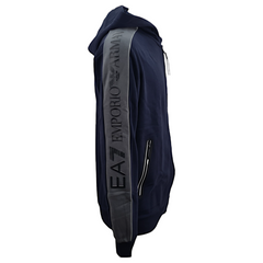 EA7 Emporio Armani felpa con cappuccio e zip Athletic Coluor Block in misto cotone