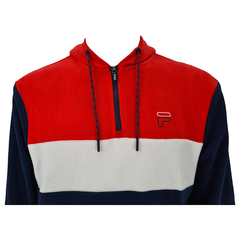 Fila Felpa con cappuccio mezza zip in pile Perry uomo