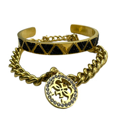 Guess bracciali duo gold black donna