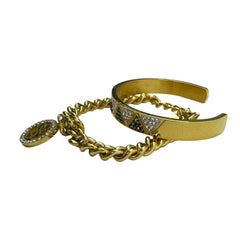 Guess bracciali duo geo gold silver black donna