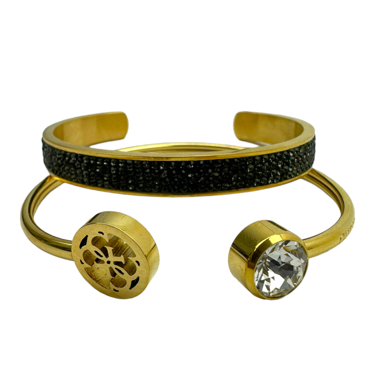 Guess bracciali duo gold black donna