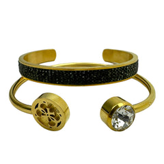 Guess bracciali duo gold black donna