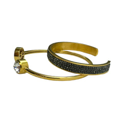 Guess bracciali duo gold black donna