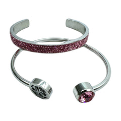 Guess bracciali duo silver pink donna