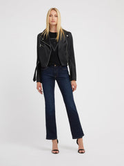 Guess giacca biker cropped in raso donna