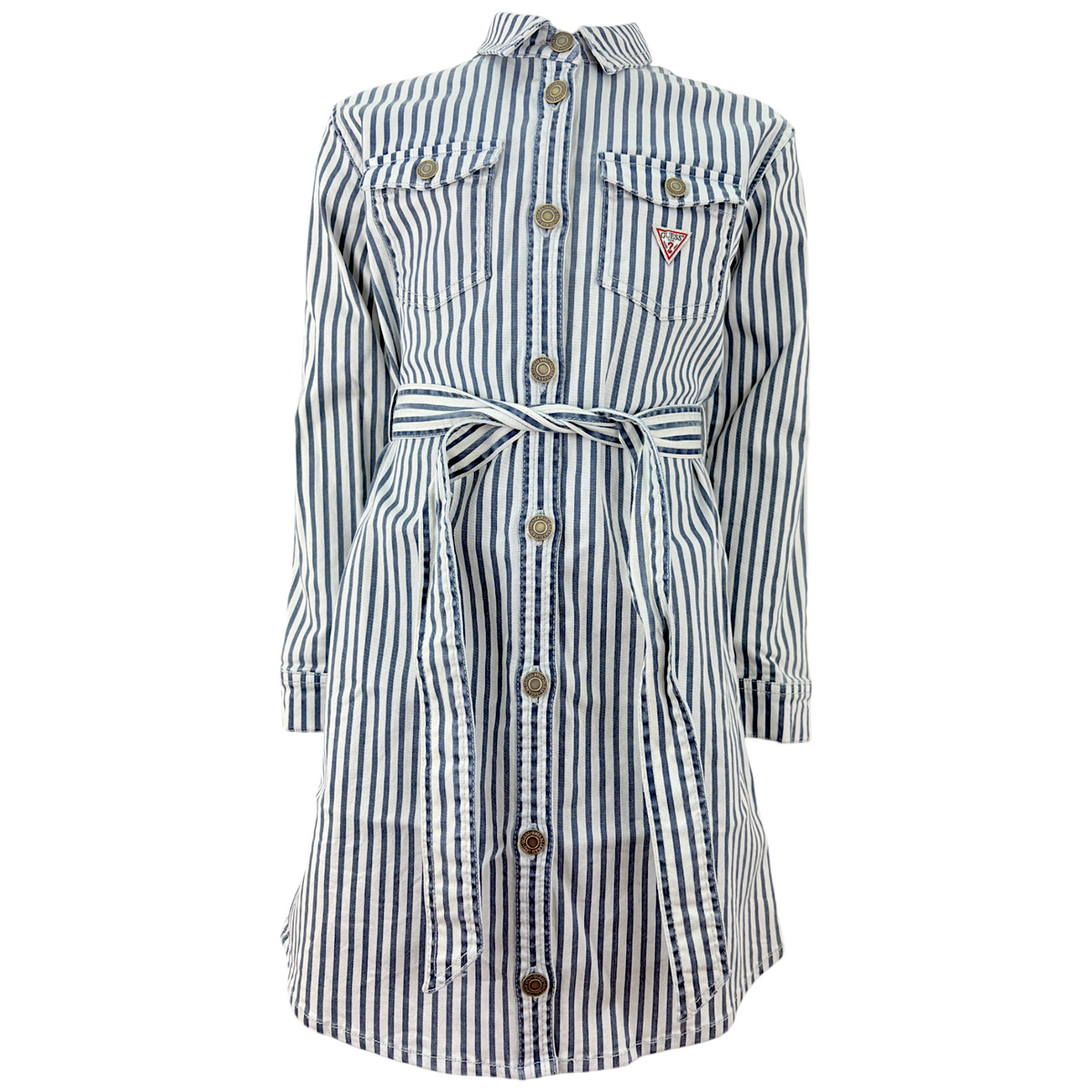 Guess Abito a Righe in Denim Bambina