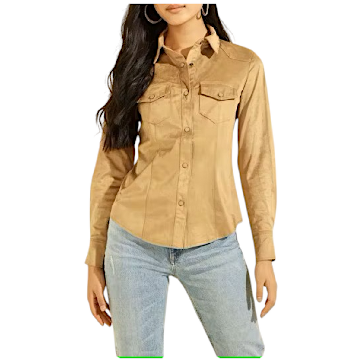 Guess Camicia con Texture Scamosciata Daisy Donna