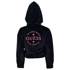 Guess Felpa Full zip con cappuccio in velluto a coste bambina