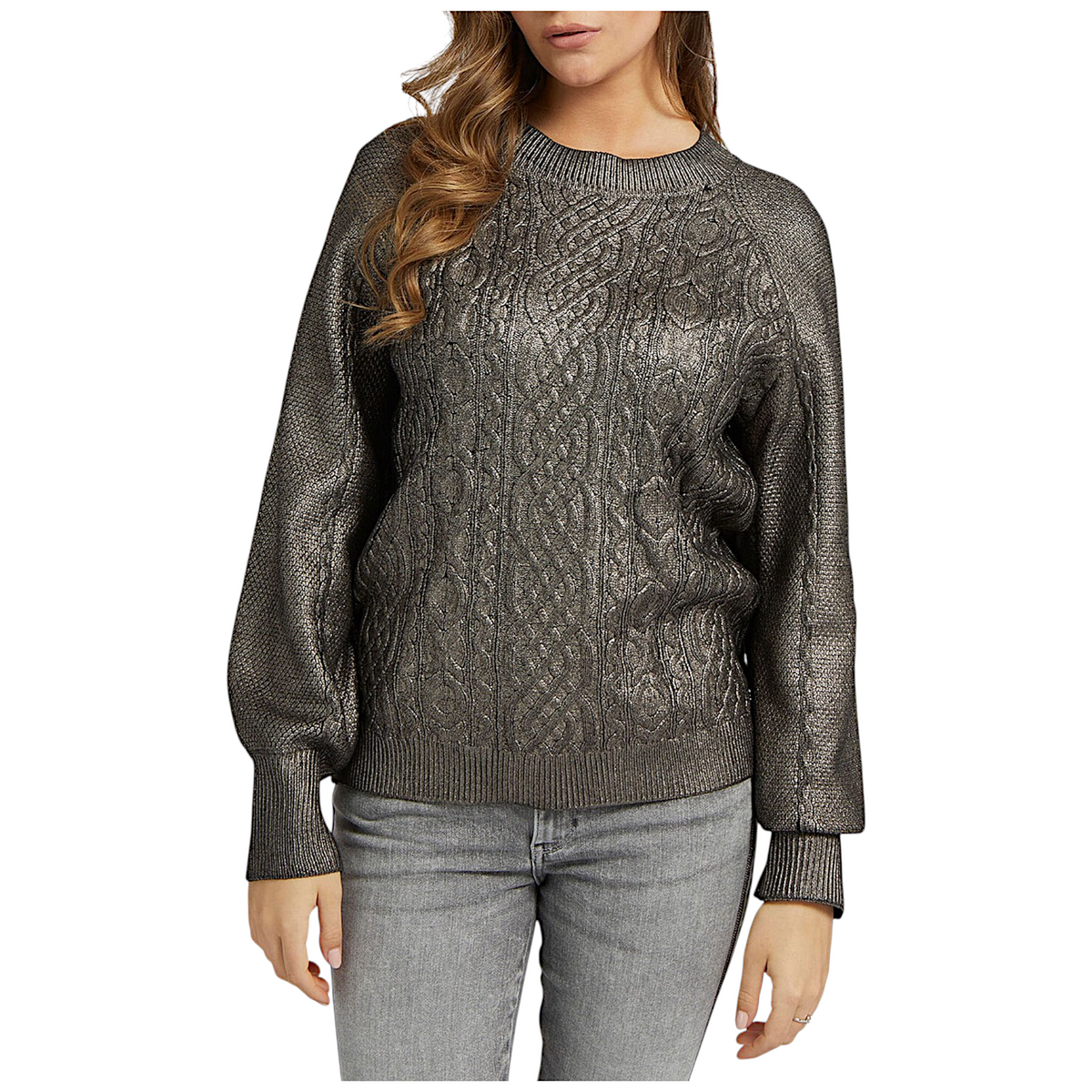 Guess Maglione Effetto Metallizzato Shopie Donna