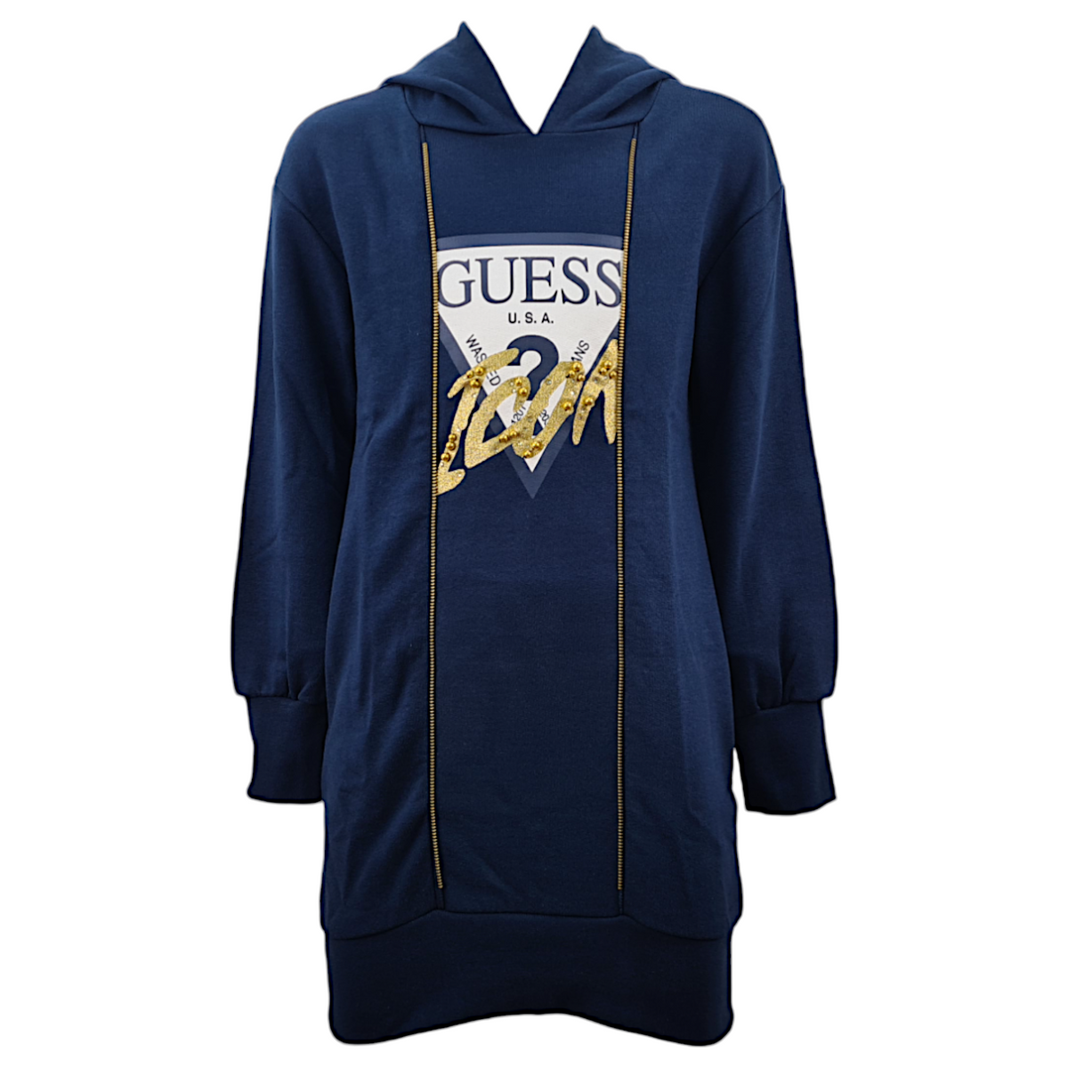 Guess Maxifelpa/Vestito con cappuccio in cotone bambina