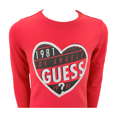 Guess T-shirt Manica Lunga in Misto Cotone Bambina