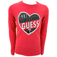 Guess T-shirt Manica Lunga in Misto Cotone Bambina
