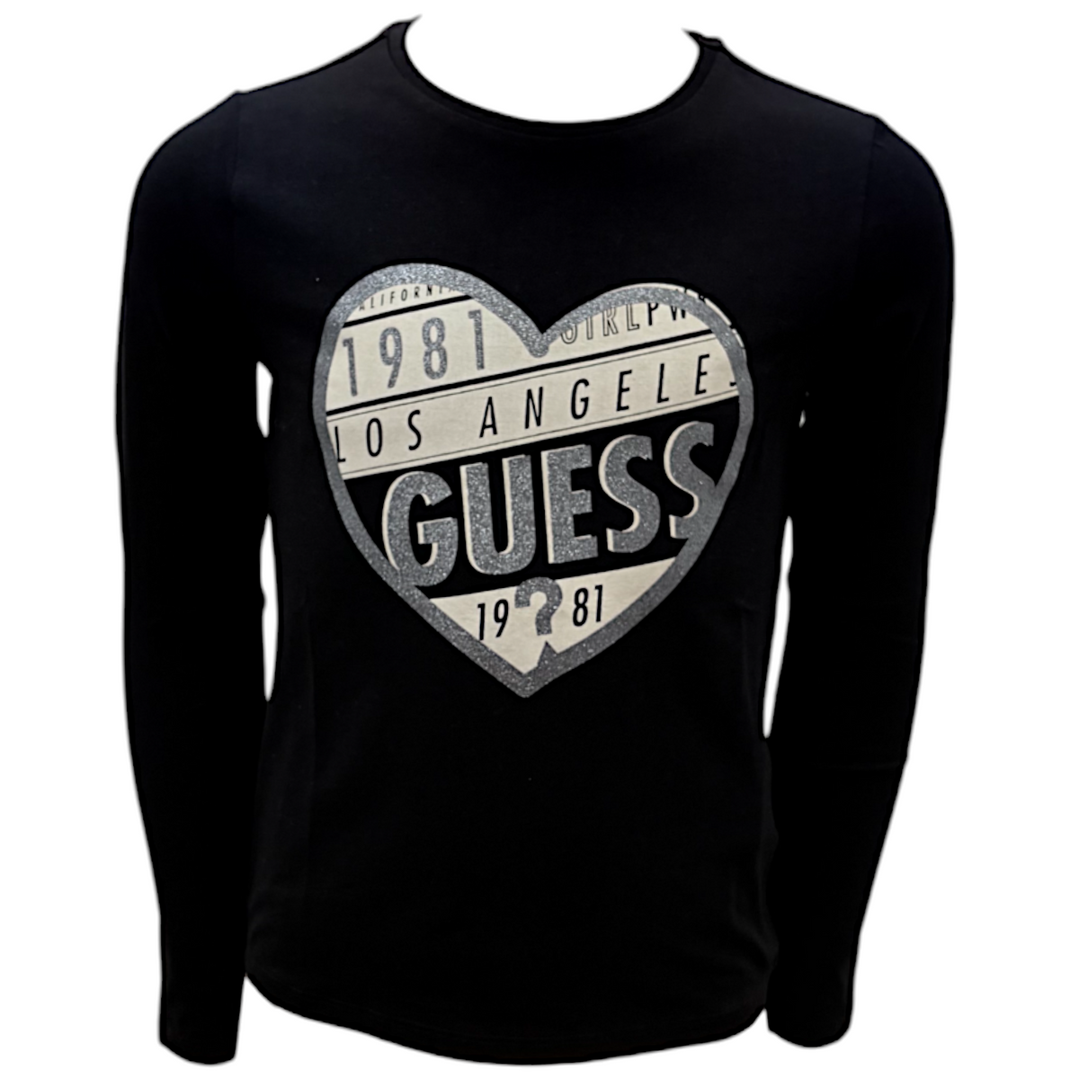Guess T-shirt Manica Lunga in Misto Cotone Bambina