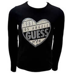 Guess T-shirt Manica Lunga in Misto Cotone Bambina