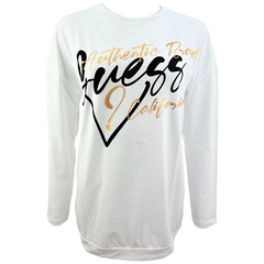 Guess T-shirt/Abito Manica Lunga in Misto Cotone Bambina