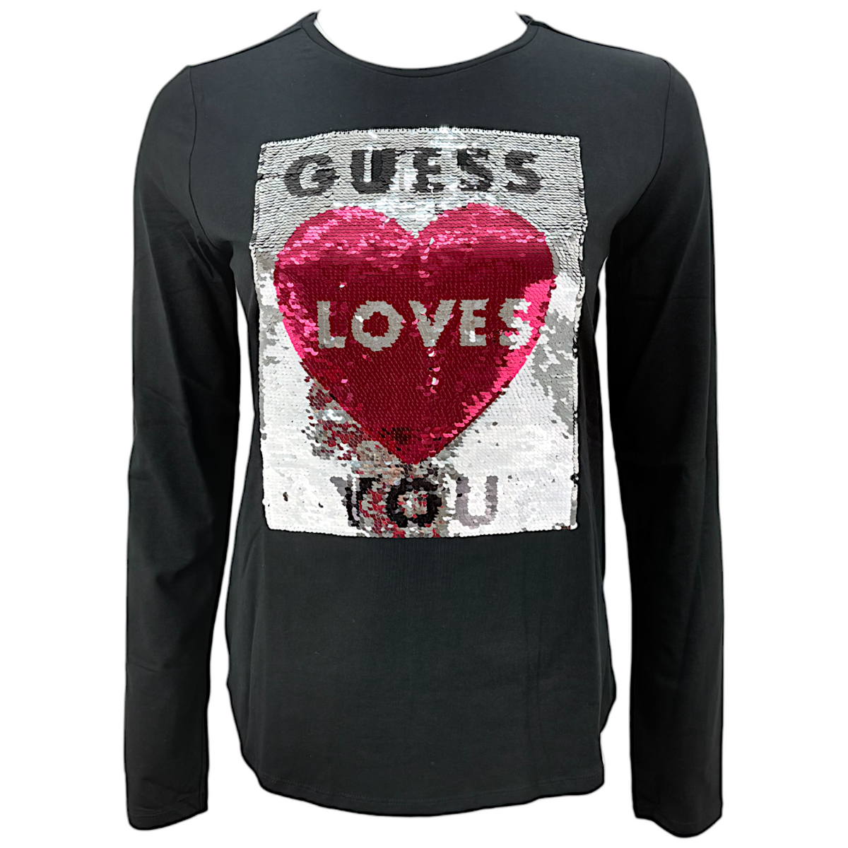 Guess T-shirt Manica Lunga in Misto Cotone Bambina
