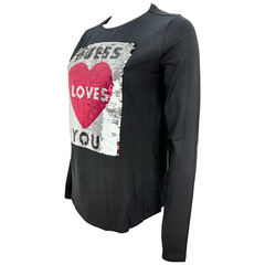 Guess T-shirt Manica Lunga in Misto Cotone Bambina