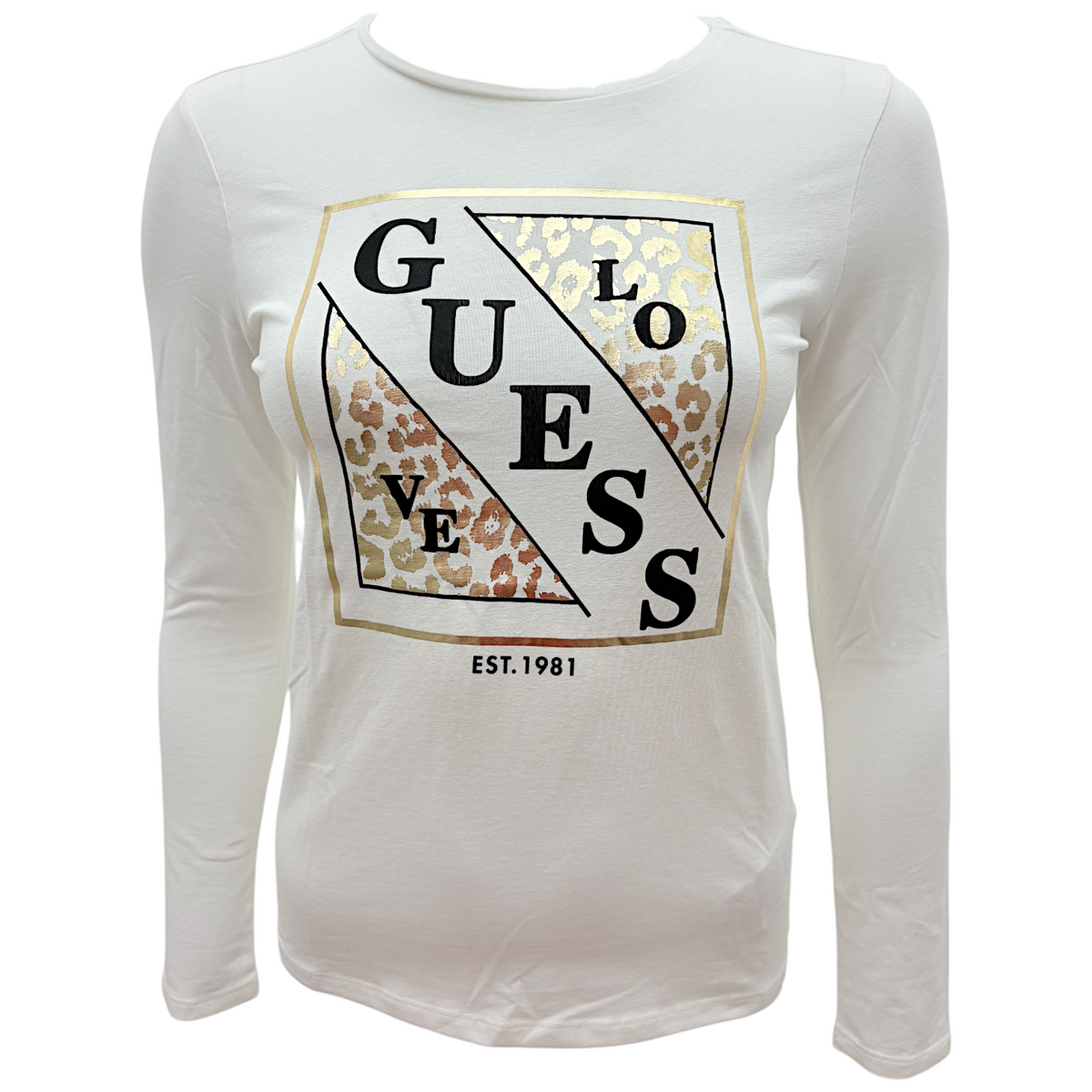 Guess T-shirt Manica Lunga in Misto Cotone Bambina