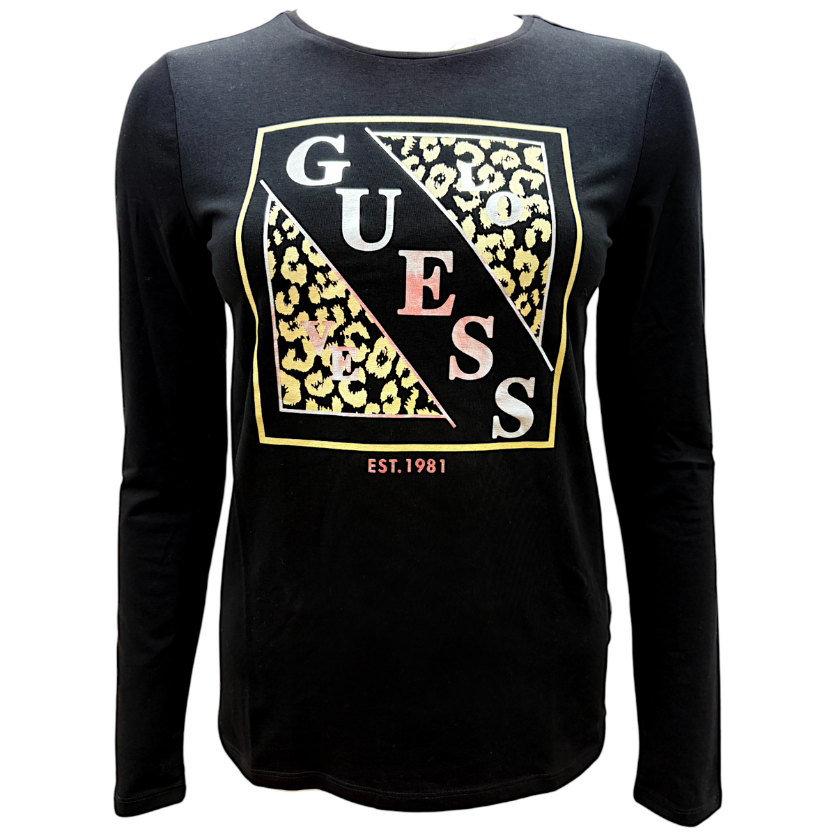 Guess T-shirt Manica Lunga in Misto Cotone Bambina