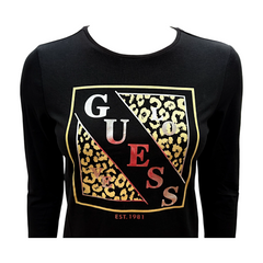 Guess T-shirt Manica Lunga in Misto Cotone Bambina