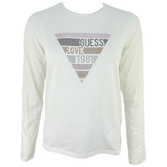 Guess T-shirt Manica Lunga in Misto Cotone Bambina