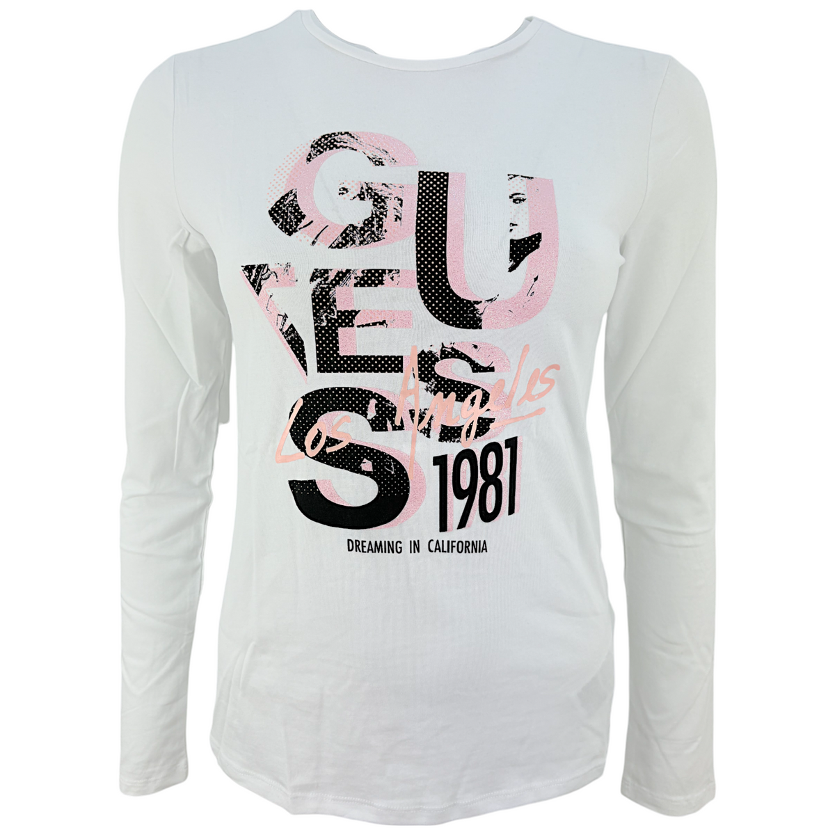 Guess T-shirt Manica Lunga in Misto Cotone Bambina