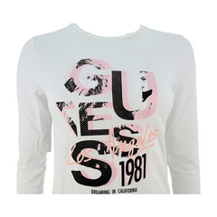 Guess T-shirt Manica Lunga in Misto Cotone Bambina