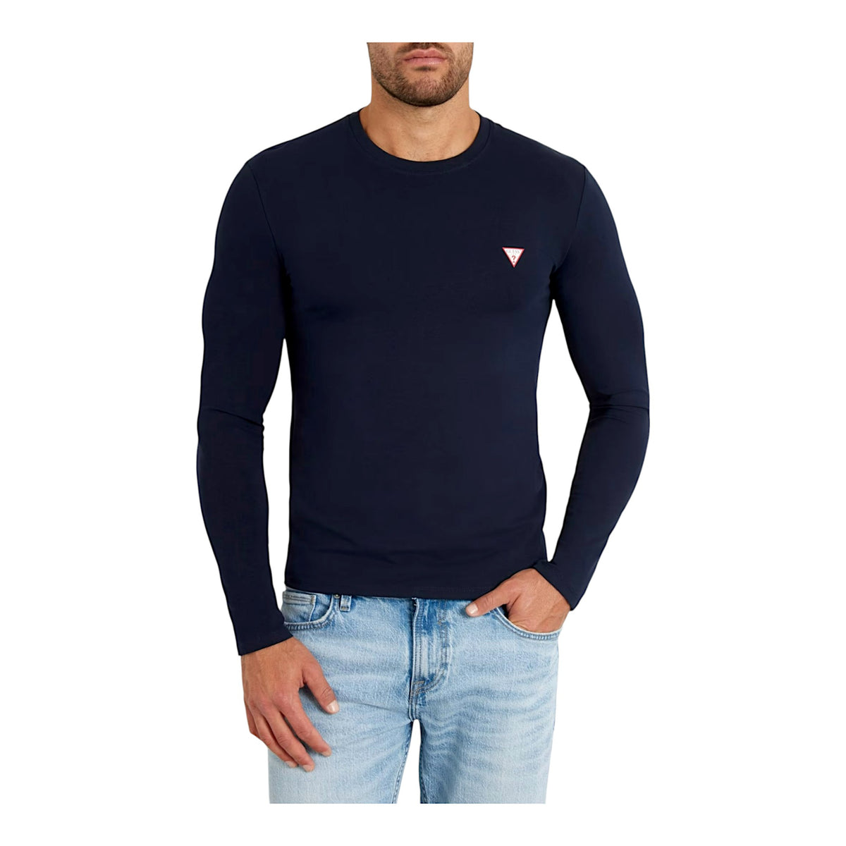 Guess T-shirt Manica Lunga in Cotone Uomo