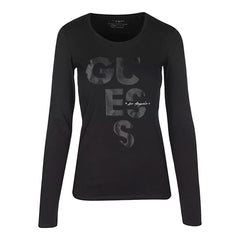 Guess  T-shirt Manica Lunga in Misto Cotone Donna