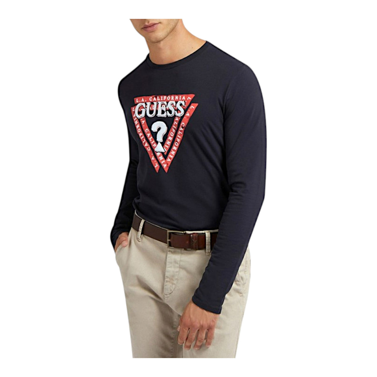 Guess T-shirt Manica Lunga in Cotone Uomo