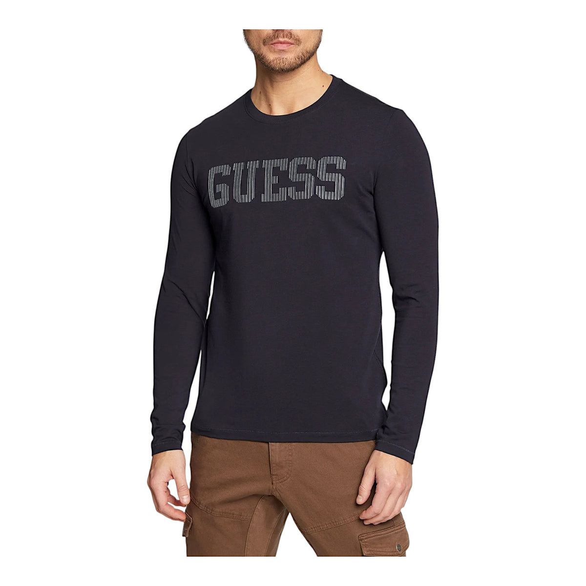 Guess T-shirt Manica Lunga in Cotone Uomo