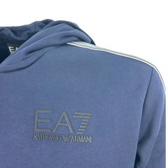 Ea7 Emporio Armani felpa con cappuccio e zip athletic colour block in misto cotone uomo