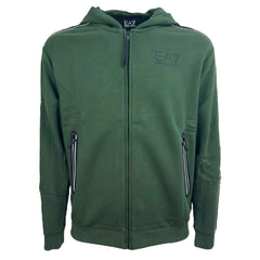 EA7 Emporio Armani felpa con cappuccio e zip Athletic Coluor Block in misto cotone