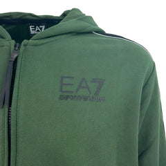 EA7 Emporio Armani felpa con cappuccio e zip Athletic Coluor Block in misto cotone