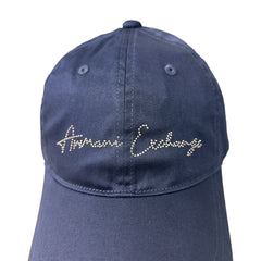 Armani Exchange Cappello con visiera in cotone con logo glitterato donna