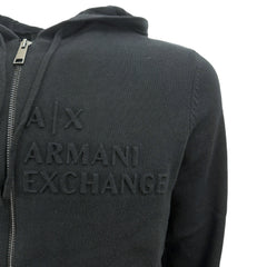 Armani Exchange cardigan fullzip con cappuccio sustainability uomo