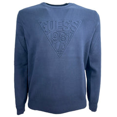 Guess felpa girocollo con logo in rilievo victor uomo