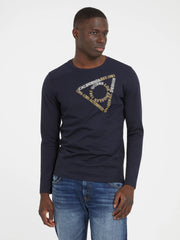 Guess T-shirt Manica Lunga Stampa Frontale Uomo