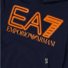 EA7 Emporio Armani Felpa con cappuccio Logo Series Boy in cotone bambino