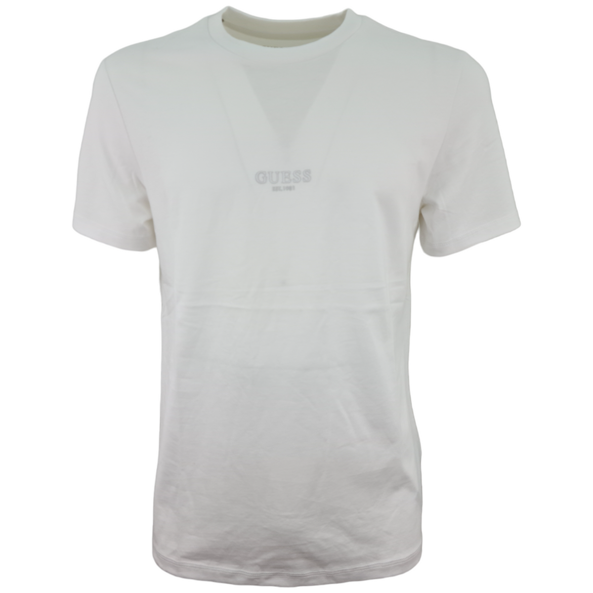 Guess T-shirt Uomo Manica Corta Bianca Aidy Logo Piccolo